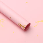 gold Heart Knot pink Bouquet Wrapping Paper