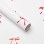 red Heart Knot white Bouquet Wrapping Paper