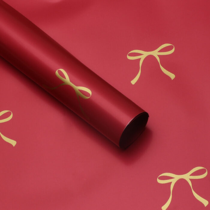 gold Heart Knot red Bouquet Wrapping Paper