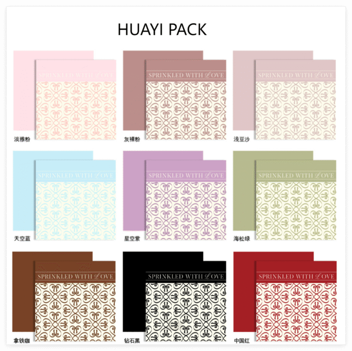 Heart to Heart Flower Wrapping Paper color information