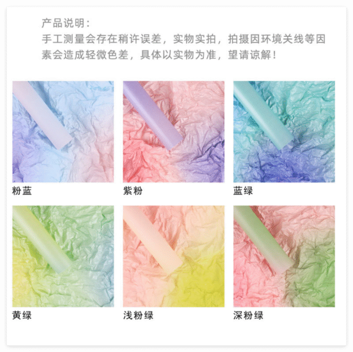 Gradient Sydney Bouquet Wrapping Paper color informaction