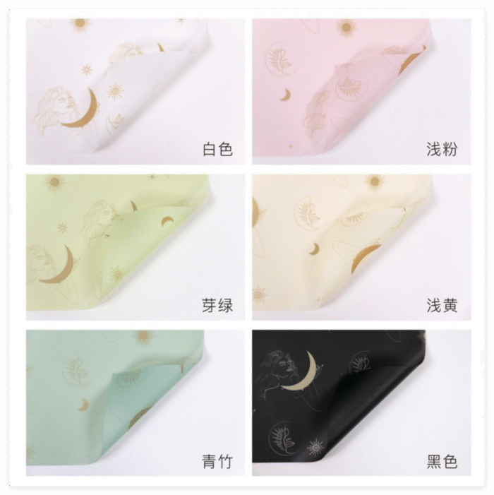 Moon Goddess Bouquet Wrapping Paper color informaction