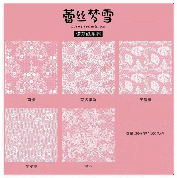 Lace Dream Snowe Bouquet Wrapping Paper information