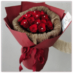 Monochrome paper wrapping bouquet