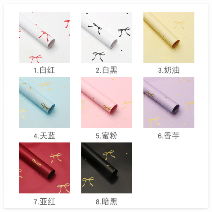 Heart Knot Bouquet Wrapping Paper color informaction