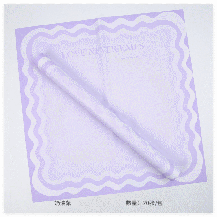 Macarons Floral Wrapping Paper cream purple