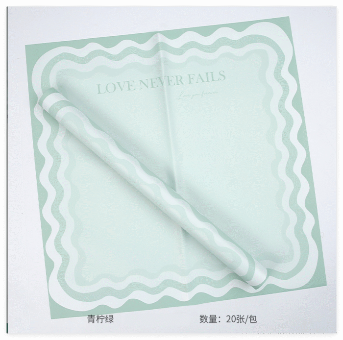 Macarons Floral Wrapping Paper lemon green