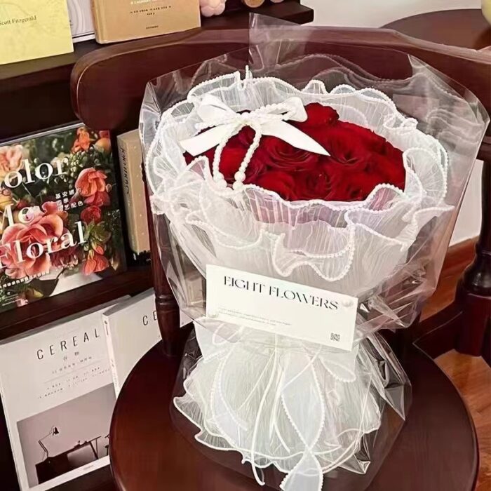 Wave single pearl Yarn bouquet wrapping