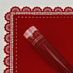 Lace-Edged Cellophane Flower Wrapping Paper wine red