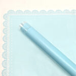 Lace-Edged Cellophane Flower Wrapping Paper light blue