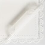 Lace-Edged Cellophane Flower Wrapping Paper white
