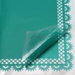 Lace-Edged Cellophane Flower Wrapping Paper green