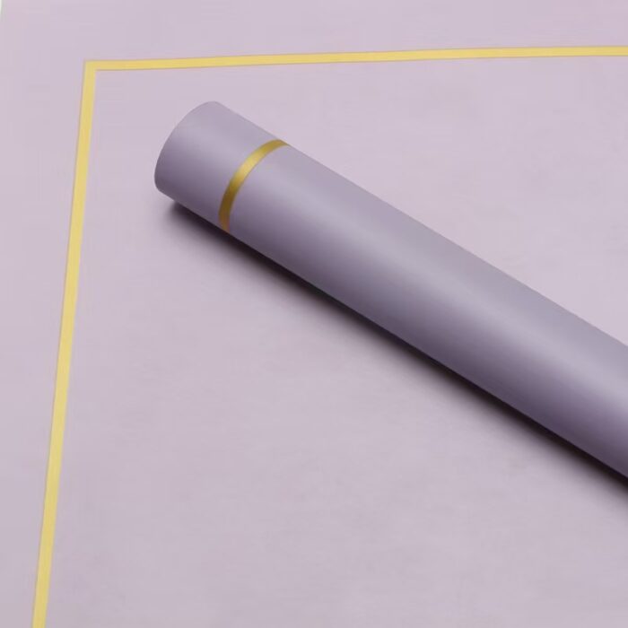 Glod Edge Simple Flower Wrapping Paper purple
