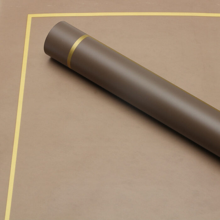 Glod Edge Simple Flower Wrapping Paper brown