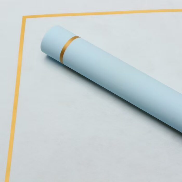 Glod Edge Simple Flower Wrapping light blue