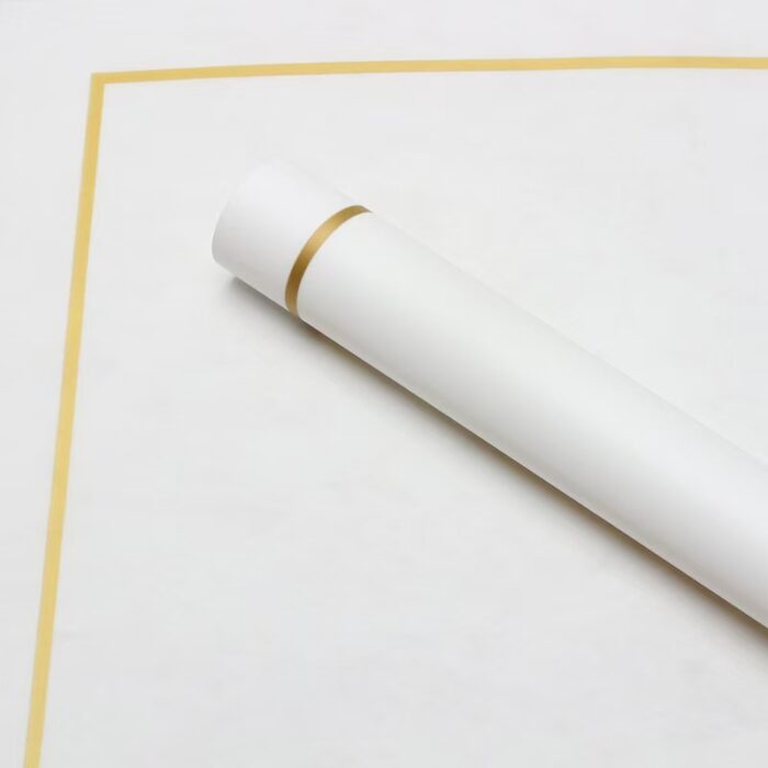 Glod Edge Simple Flower Wrapping Paper white