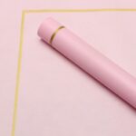 Glod Edge Simple Flower Wrapping Paper pink
