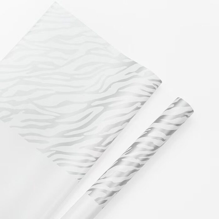 Zebra Stripes Floral Wrapping Paper white Stripes
