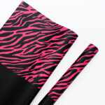 Zebra Stripes Floral Wrapping Paper rose red Stripes