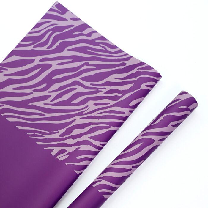 Zebra Stripes Floral Wrapping Paper purple