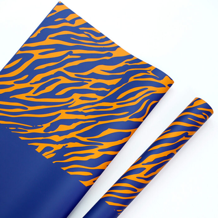 Zebra Stripes Floral Wrapping Paper blue