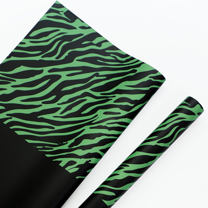 Zebra Stripes Floral Wrapping Paper black