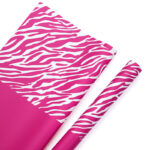 Zebra Stripes Floral Wrapping Paper rose red