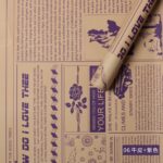 Cartier News Floral Wrapping Paper Cowhide color purple