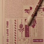 Cartier News Floral Wrapping Paper Kraft red