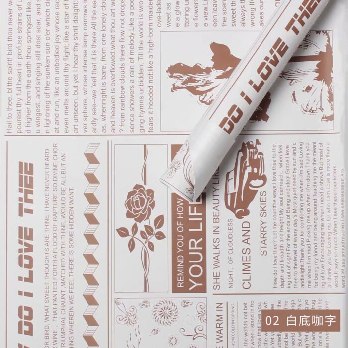 Cartier News Floral Wrapping Paper white coffee