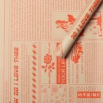Cartier News Floral Wrapping Paper Kraft orange
