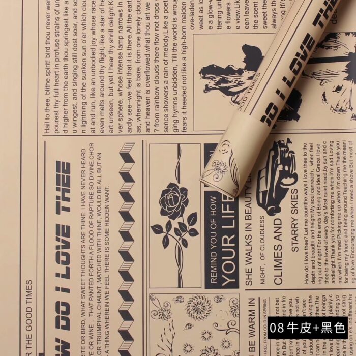 Cartier News Floral Wrapping Paper Kraft black