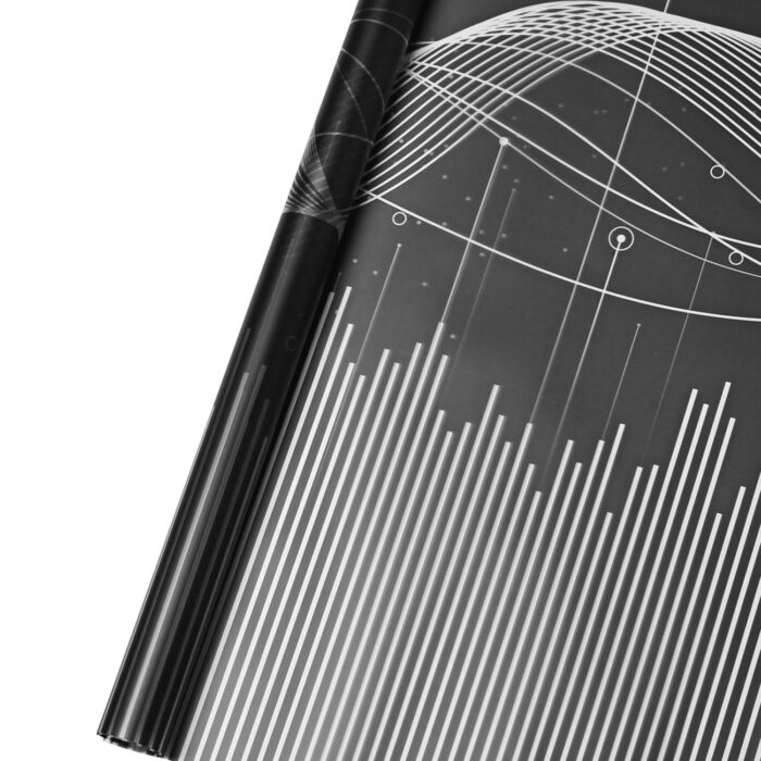 Love Line Flower Wrapping Paper black