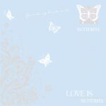 Dance Butterfly Flower Wrapping Paper blue
