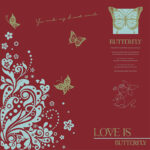 Dance Butterfly Flower Wrapping Paper red