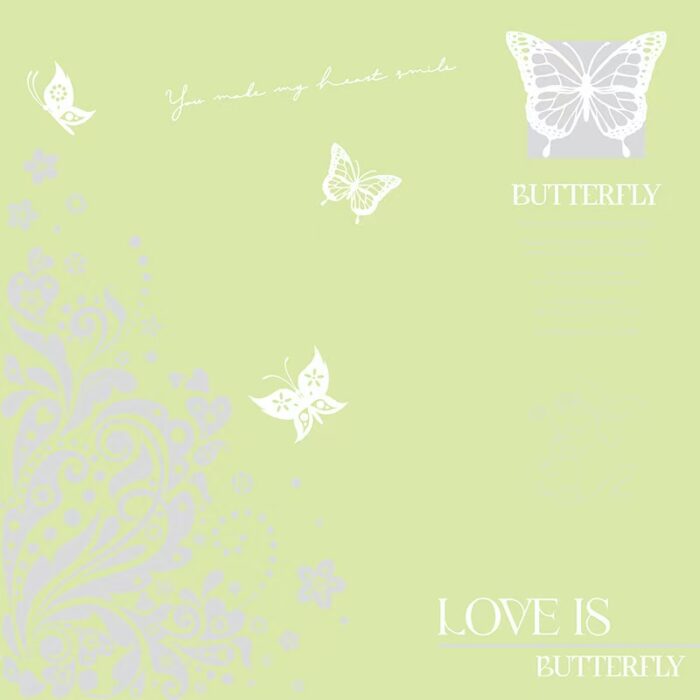 Dance Butterfly Flower Wrapping Paper green