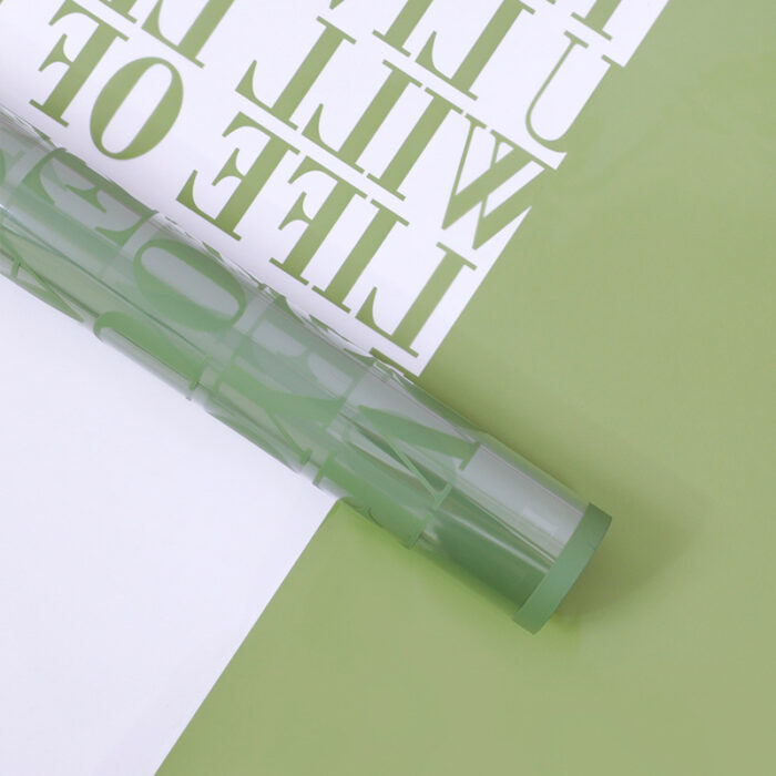 Big Letter Floral Wrapping Paper green