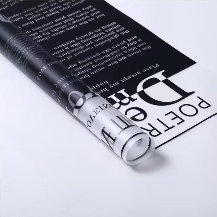 Love Letter Bouquet Wrapping Paper black