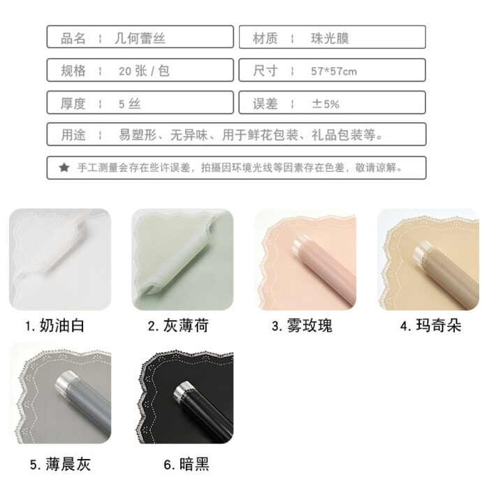 Lace Flower Wrapping Paper informaction