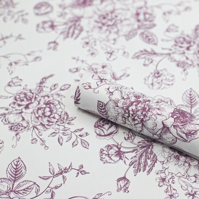 Afternoon Tea Flower Wrapping Paper deep purple