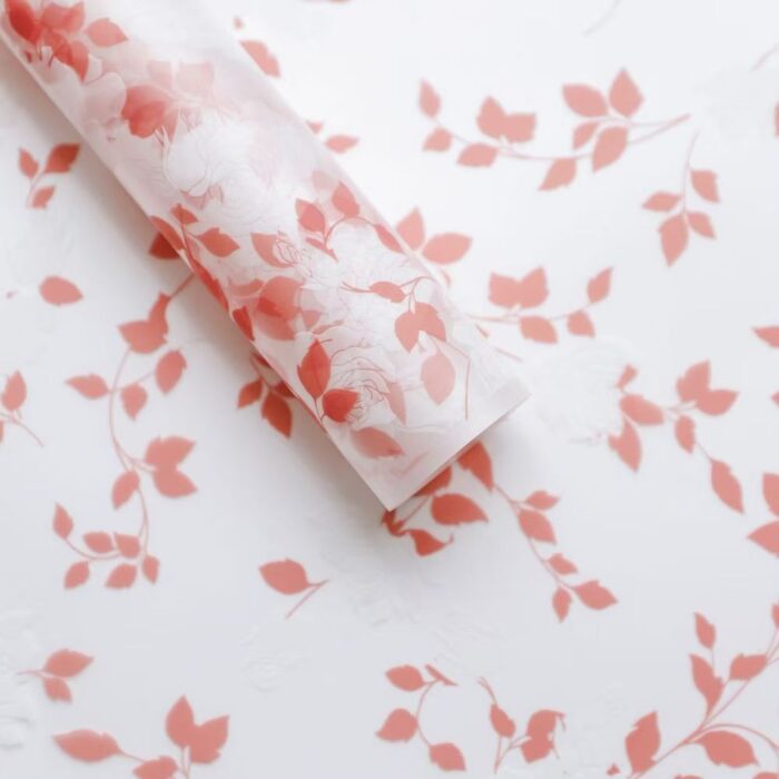 Loews Roes Wrapping Paper white and red leaf