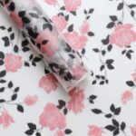 Loews Roes Wrapping Paper pink and black leaf