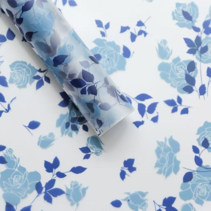 Loews Roes Wrapping Paper light blue and blue leaf