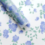 Loews Roes Wrapping Paper blue and green leaf