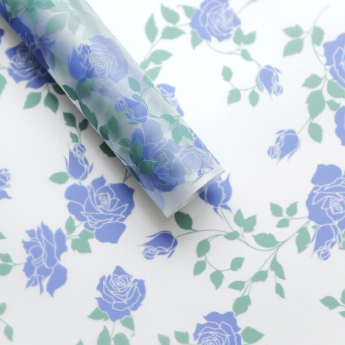 Loews Roes Wrapping Paper blue and green leaf