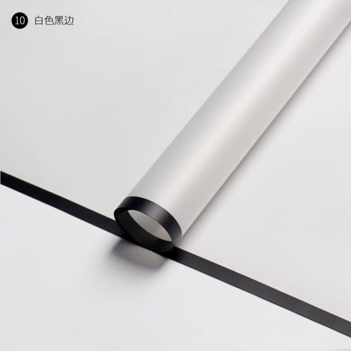 Magic Edge Matte Flower Wrapping Paper white black