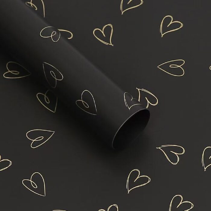 Sweetheart Bouquet Wrapping Paper black