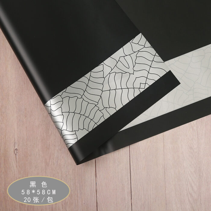 Times Flower Wrapping Paper black