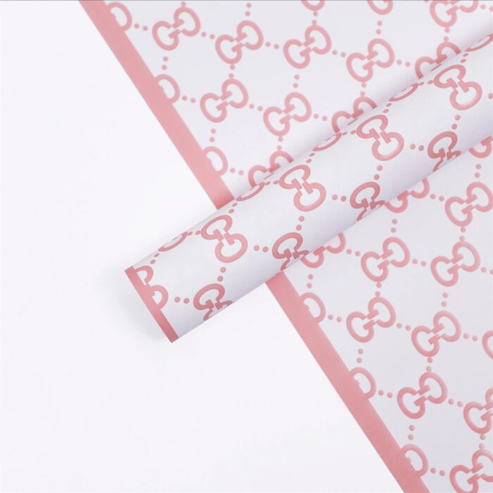 Guchi Luxury Flower Wrapping Paper pink