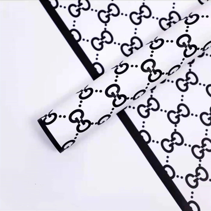 Guchi Luxury Flower Wrapping Paper black
